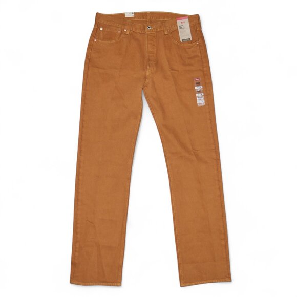 Levis 501 Original Fit Jeans Men's Size 34X34 Rust Brown Denim Straight Leg NEW - Picture 2 of 11